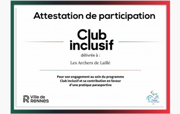 Fierté : Les Archers de Laillé certifiés « Club Inclusif » ! 🎯