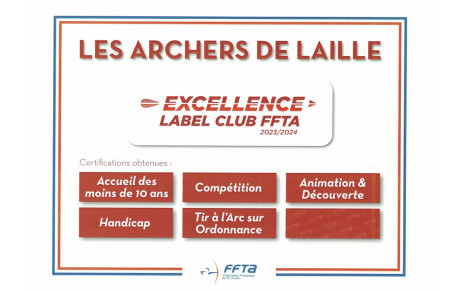 Réception du Label Excellence décerné par la FFTA