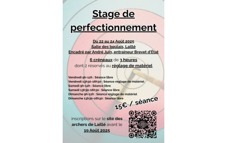 Stages de perfectionnement | Du 22 au 24 août 2025