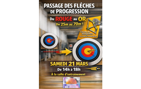 Passage de flèches U13 à S3 | Samedi 21 mars de 14h à 18h