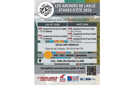 Stages de perfectionnement | Juillet &amp; Août 2026